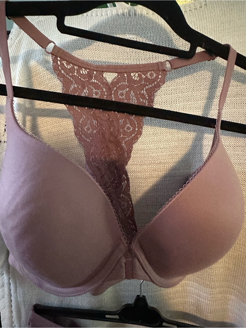 Victoria's Secret Lace Racerback T-Shirt Bra - Mauve